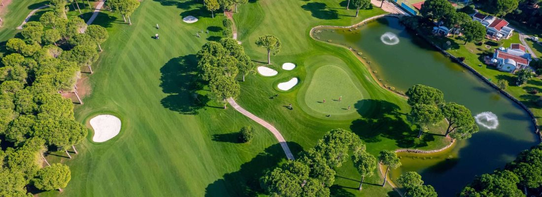 aerial shot of a golf course